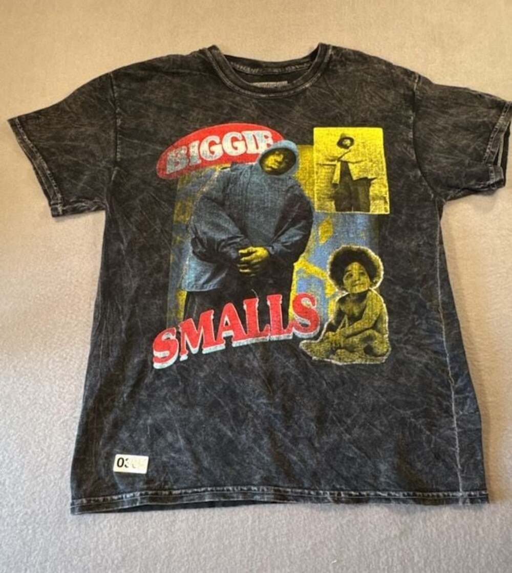 The Notorious B.I.G. Biggie Smalls Graphic Print Acid Wash T-Shirt Medium